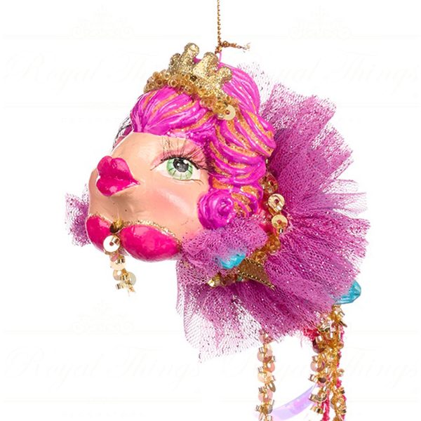 B 86355 Goodwill Christmas Ornaments Eleganza Tiara Fish Ornament Pink Blue Pink