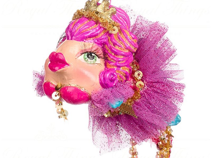 B 86355 Goodwill Christmas Ornaments Eleganza Tiara Fish Ornament Pink Blue Pink