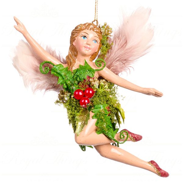 B 86402 Goodwill Christmas Ornaments Enchanted Woods Fairy Ornament Green Brown A