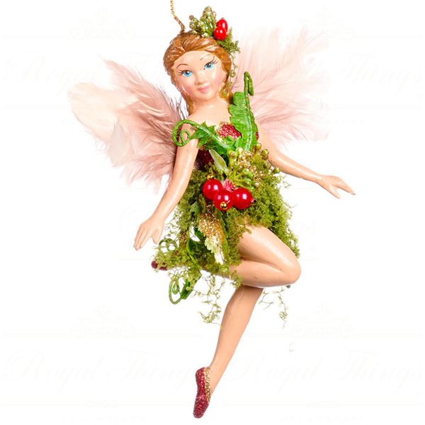 B 86402 Goodwill Christmas Ornaments Enchanted Woods Fairy Ornament Green Brown B