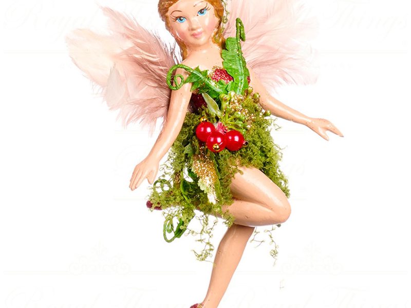 B 86402 Goodwill Christmas Ornaments Enchanted Woods Fairy Ornament Green Brown B