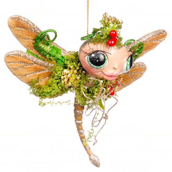 B 86408 Goodwill Christmas Ornaments Enchanted Woods Dragon Butterfly Ornament Brown Dragonfly