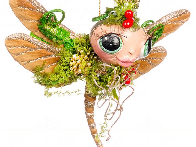B 86408 Goodwill Christmas Ornaments Enchanted Woods Dragon Butterfly Ornament Brown Dragonfly