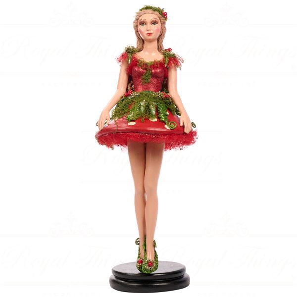 B 86409 Goodwill Christmas Dolls Enchanted Woods Mushroom Fairy Doll Red Green