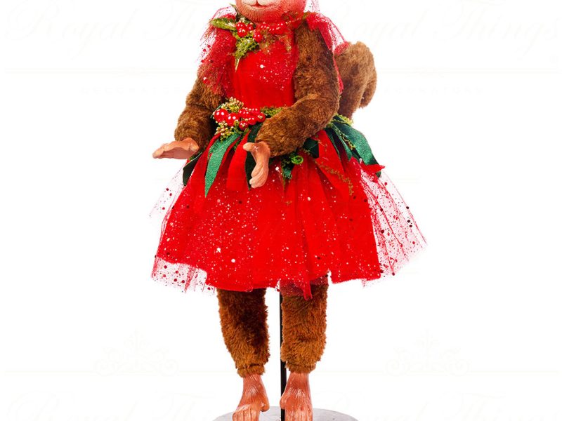 B 86412 Goodwill Christmas Dolls Enchanted Woods Squirrel Girl Doll With Stand Red Brown