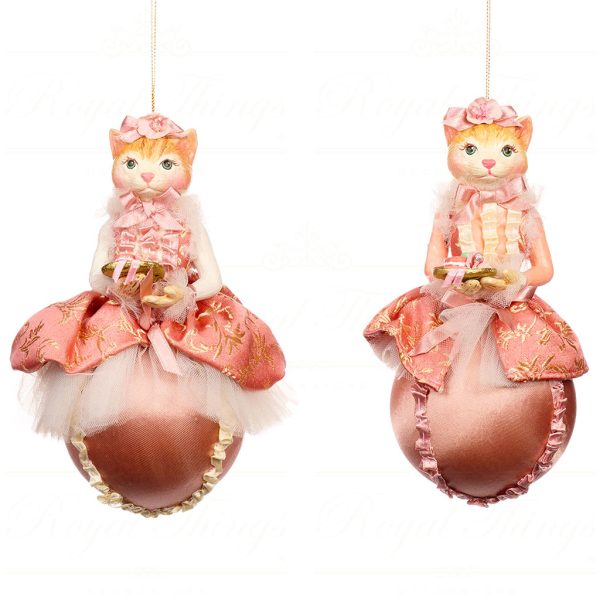 B 86550 Goodwill Christmas Ornaments Hug In Mug Cat Lady On Ball Ornament Pink
