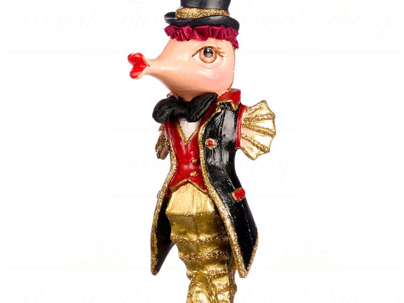 B 86600 Goodwill Christmas Ornaments Champagne Bar Gentleman Seahorse Ornament Gold Red Black