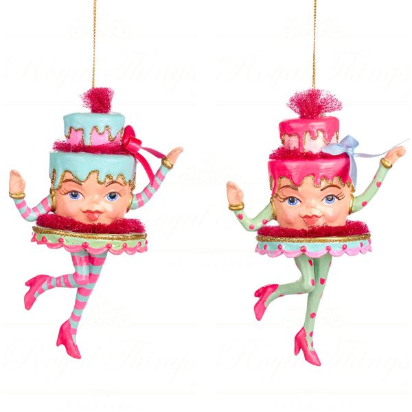 B 86753 Goodwill Christmas Ornaments Trendy Candy Tier Cake Ornament Pink Blue