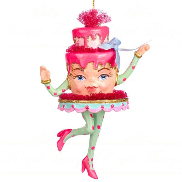 B 86753 Goodwill Christmas Ornaments Trendy Candy Tier Cake Ornament Pink Blue Dots