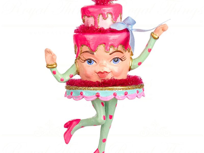 B 86753 Goodwill Christmas Ornaments Trendy Candy Tier Cake Ornament Pink Blue Dots