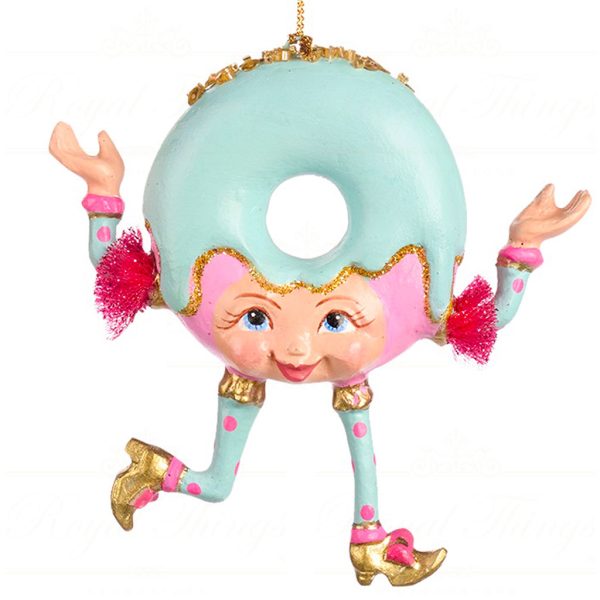 B 86756 Goodwill Christmas Ornaments Trendy Candy Donut Ornament Pink Blue Recovered Blue