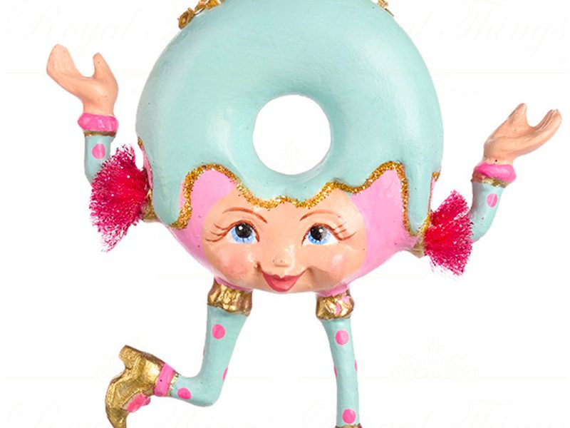B 86756 Goodwill Christmas Ornaments Trendy Candy Donut Ornament Pink Blue Recovered Blue