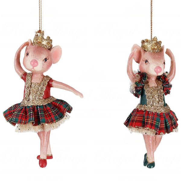 B 87012 Goodwill Christmas Ornaments Tartan Bettina Ballerina Ornament Red Green Gold