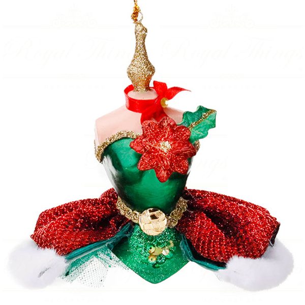B 87102 Goodwill Christmas Ornaments Xmas Couture Mannequin Ornament Red Green Vari Green