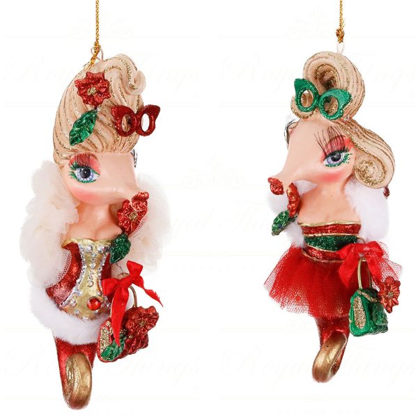 B 87108 Goodwill Christmas Ornaments Xmas Couture Seahorse Ornament Red Green