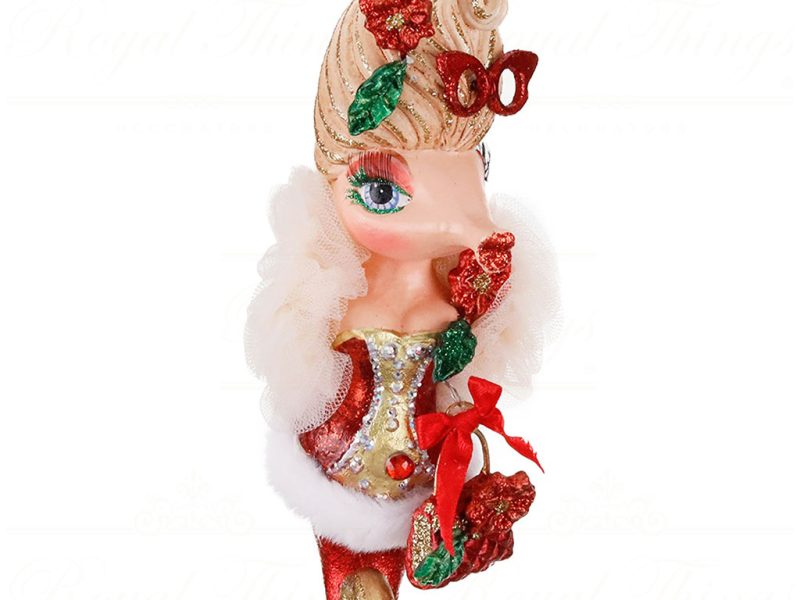 B 87108 Goodwill Christmas Ornaments Xmas Couture Seahorse Ornament Red Green Vari Redglasses