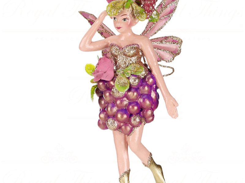 B 87261 Goodwill Christmas Ornaments Banquet Grape Fairy Ornament Green Pink Vari B