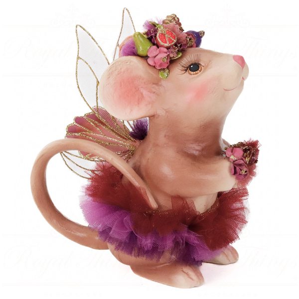 B 87262 Goodwill Christmas Decorative Items Fairy Banquet Mouse Tabletop Brown Purple