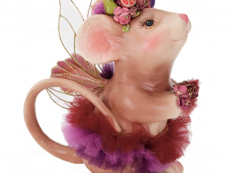 B 87262 Goodwill Christmas Decorative Items Fairy Banquet Mouse Tabletop Brown Purple