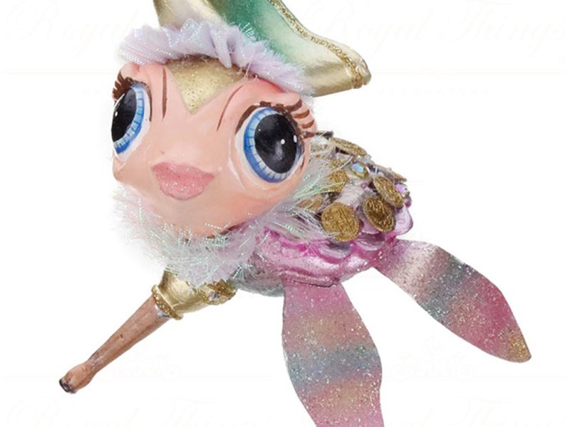B 87302 Goodwill Christmas Ornaments Treasure Pirate Turtle Ornament Gold Pink Green Vari B