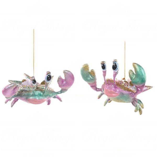 B 87304 Goodwill Christmas Ornaments Treasure Shell Crab Ornament Pink Green