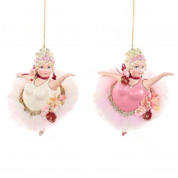 B 87360 Goodwill Christmas Ornaments Ballet Chubby Ballerina Ornament Pink Cream