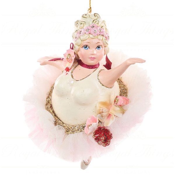 B 87360 Goodwill Christmas Ornaments Ballet Chubby Ballerina Ornament Pink Cream Vari Cream