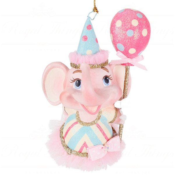 B 87450 Goodwill Christmas Ornaments Cotton Candy Carnival Elephant Ornament Pink Blue Vari A