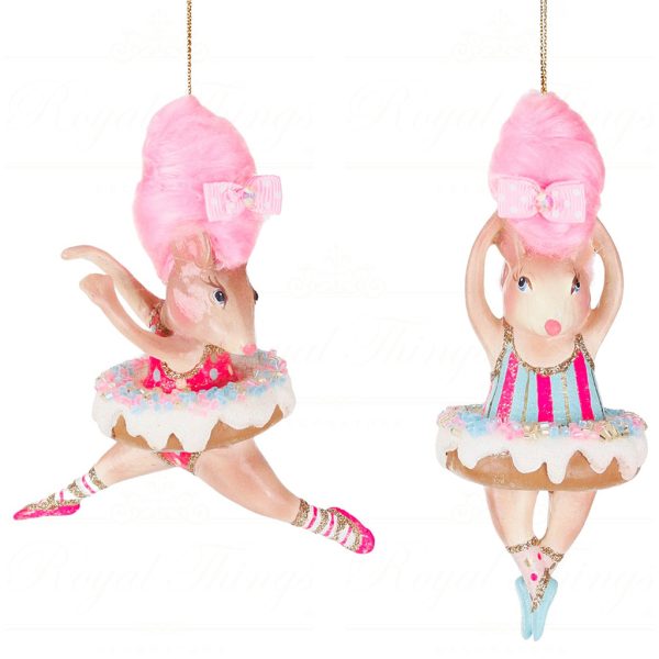 B 87454 Goodwill Christmas Ornaments Cotton Candy Carnival Donut Bettina Ornament Pink