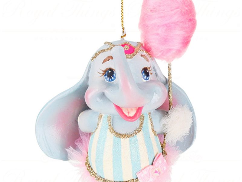 B 87456 Goodwill Christmas Ornaments Cotton Candy Carnival Elephant Ornament Pink Blue Vari Bluebody