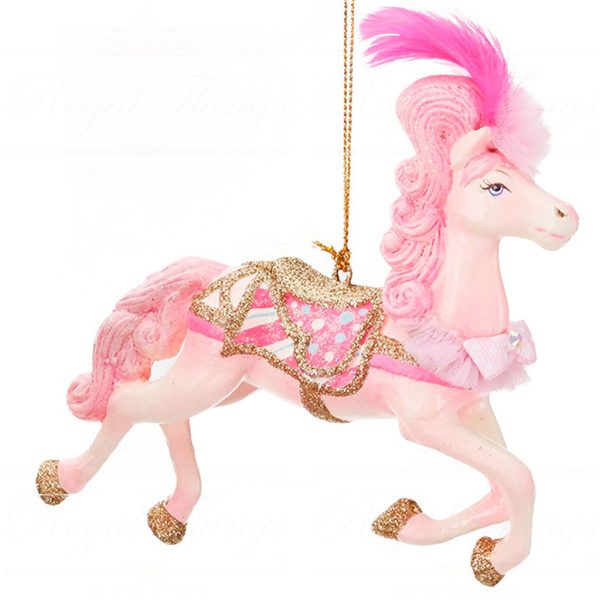 B 87458 Goodwill Christmas Ornaments Cotton Candy Carnival Horse Ornament Pink Blue Vari B