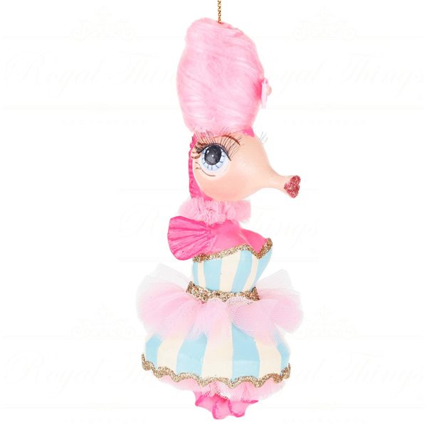 B 87464 Goodwill Christmas Ornaments Cotton Candy Carnival Seahorse Ornament Pink Blue Vari Blue