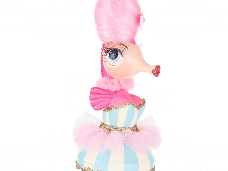 B 87464 Goodwill Christmas Ornaments Cotton Candy Carnival Seahorse Ornament Pink Blue Vari Blue