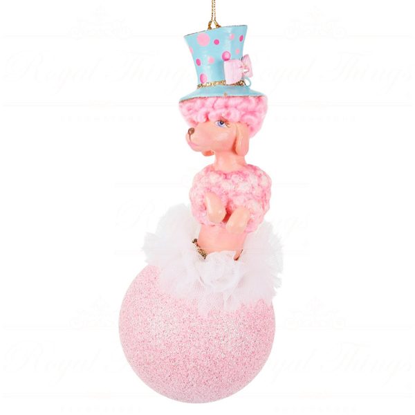 B 87468 Goodwill Christmas Ornaments Cotton Candy Carnival Poodle Ball Ornament Pink Blue Vari Blue