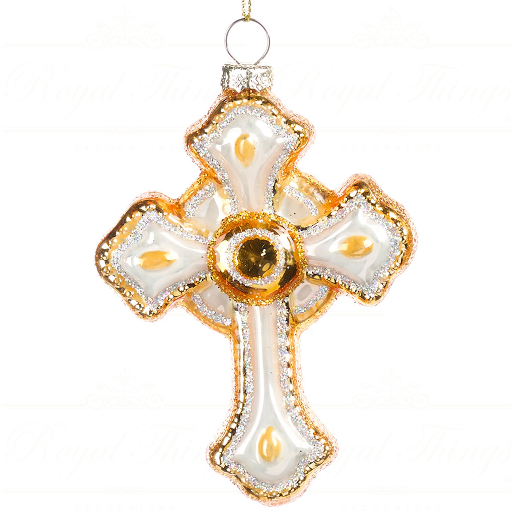 BG 50100 goodwill glass christmas ornaments glass cross ornament cream gold vari a Bg 50100 Goodwill Glass Christmas Ornaments Glass Cross Ornament Cream Gold Vari A