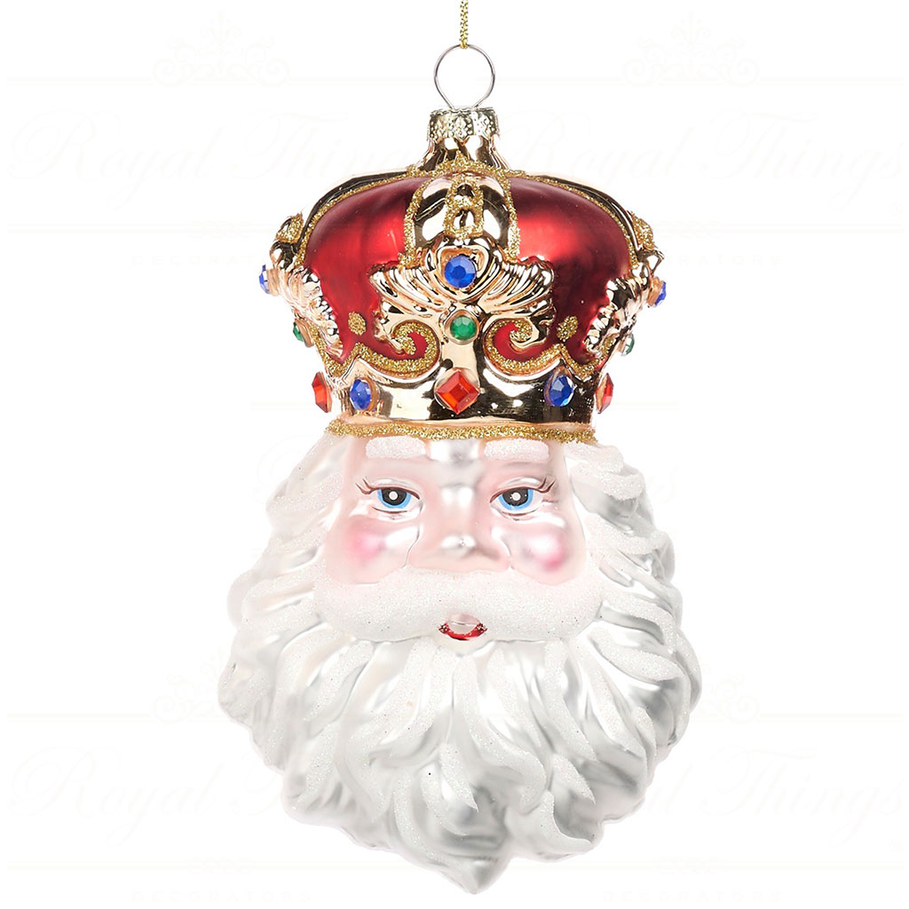 BG 50109 goodwill glass christmas ornaments glass royal santa head with crown ornament red white vari a Bg 50109 Goodwill Glass Christmas Ornaments Glass Royal Santa Head With Crown Ornament Red White Vari A