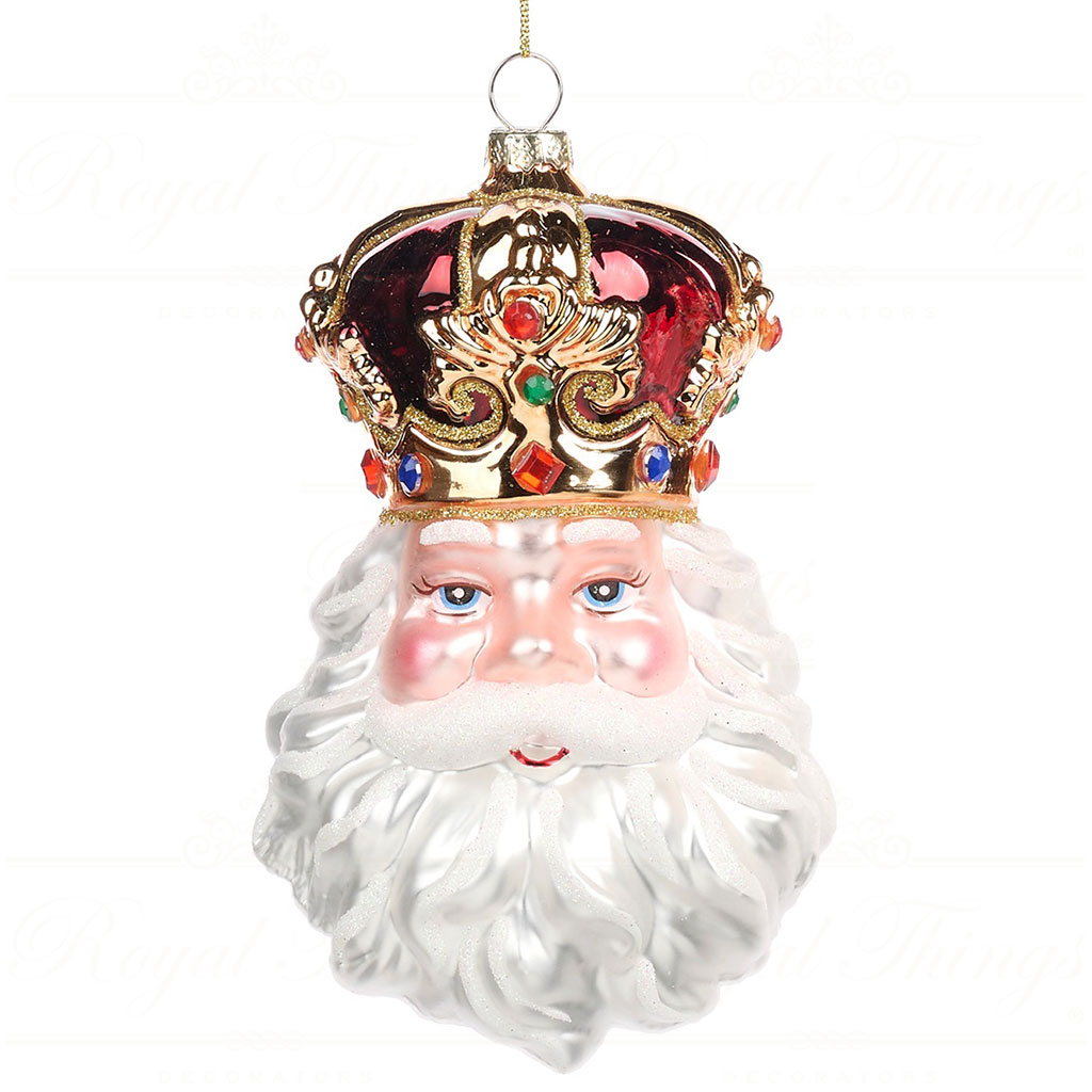 BG 50109 goodwill glass christmas ornaments glass royal santa head with crown ornament red white vari b Bg 50109 Goodwill Glass Christmas Ornaments Glass Royal Santa Head With Crown Ornament Red White Vari B