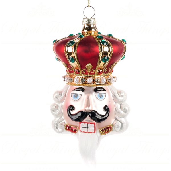 Bg 50110 Goodwill Glass Christmas Ornaments Glass Jewel Nutcracker Head Ornament Red White Vari A