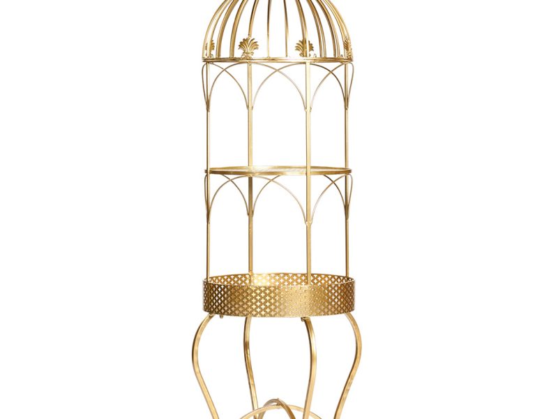 Bm 99203 Christmas Decorative Items Metal Dome Plant Stand Display Gold