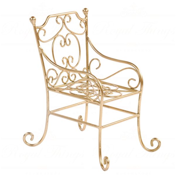 Bm 99214 Goodwill Christmas Decorative Items Metal Doll Armchair Tabletop Gold