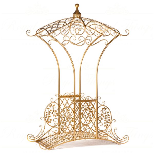 Bm 99252 Goodwill Christmas Decorative Items Metal Ornamental Footbridge Display Gold
