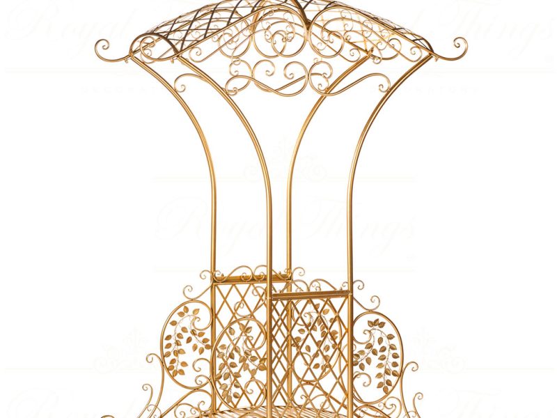 Bm 99252 Goodwill Christmas Decorative Items Metal Ornamental Footbridge Display Gold