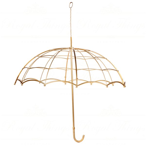 Bm 99258 Goodwill Christmas Decorative Items Metal Large Umbrella Display Gold