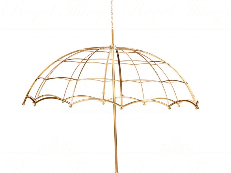 Bm 99258 Goodwill Christmas Decorative Items Metal Large Umbrella Display Gold