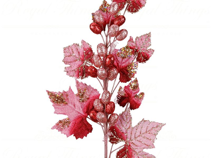 Br 41026 Goodwill Christmas Decorative Items Grape Stem Pink Burgundy Branches Stems