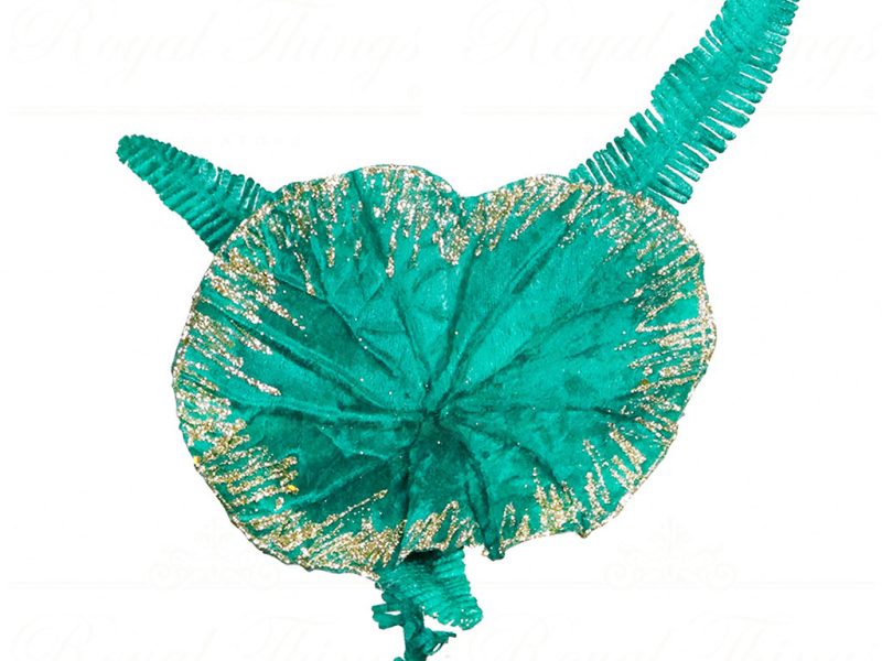 Br 41114 Goodwill Christmas Branches Fabric Lotus Lily Pad Stem Green Blue Gold