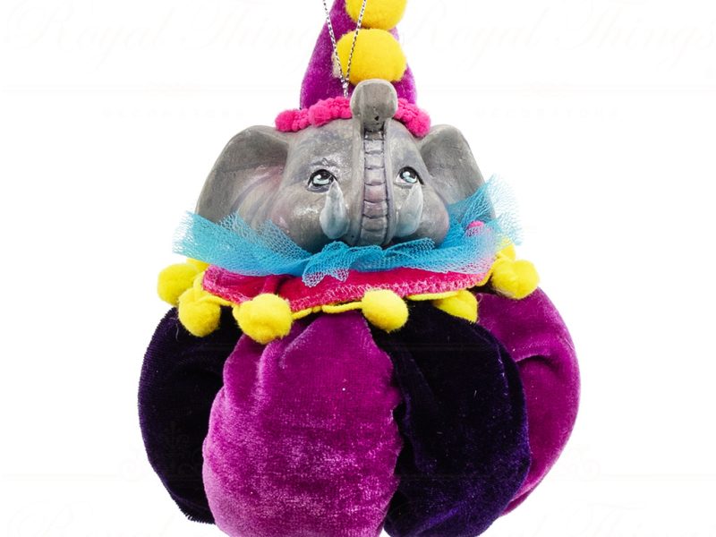 C 10359 Goodwill Christmas Ornaments Cirque Magique Elephant Tassel Ornament Blue Pink Yellow Detail2