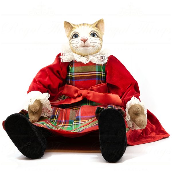 C 12501 Goodwill Christmas Dolls A Tartan Christmas Cat Red Black