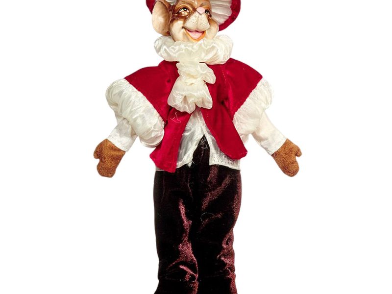 C 18009 Goodwill Christmas Dolls Woodland Mushroom Mouse Doll Red Green Brown White Vari Brown