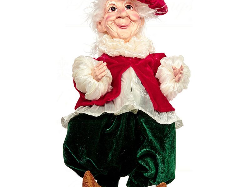 C 18057 Goodwill Fairy Elf Dolls Mushroom Puffy Elf Red Green Brown White Vari Green